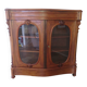 Curved showcase library carved wood 2 doors mahogany English style