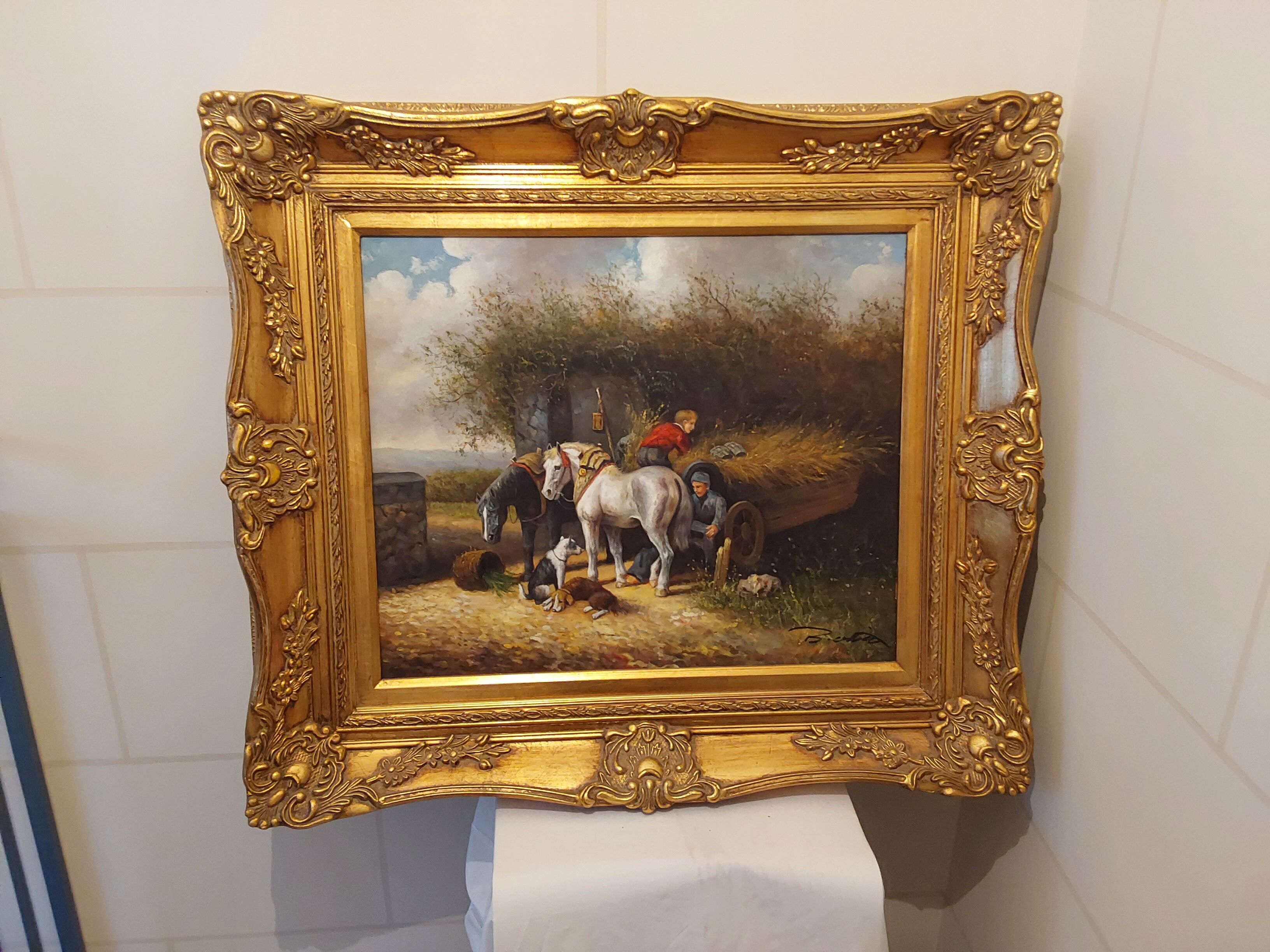 Oil on canvas "The Groom", signed canvas of the beginning of the last century