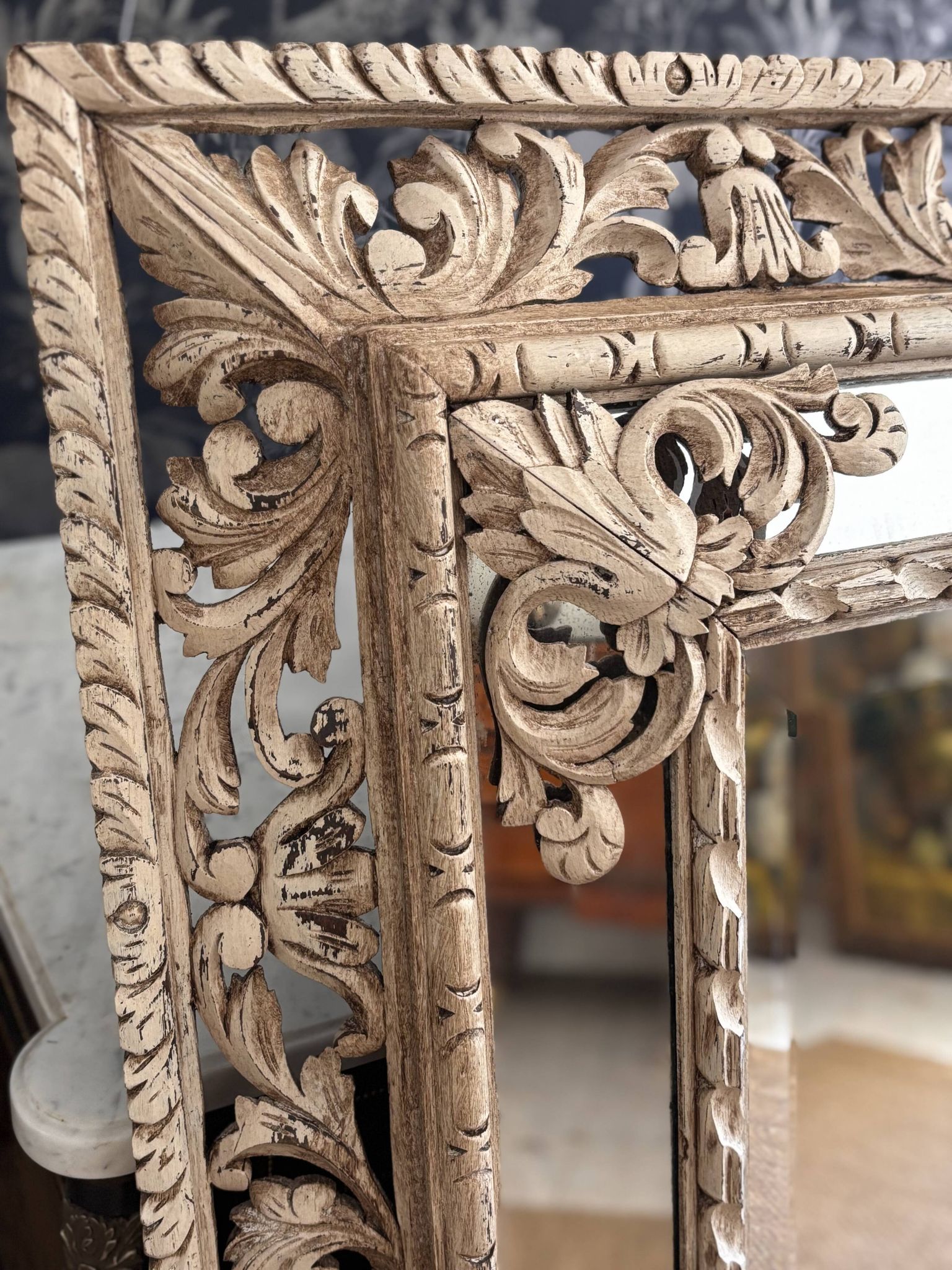 Patinated XIX century cloisonné mirror.