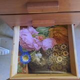 1960s desk with 3 drawers and compass legs