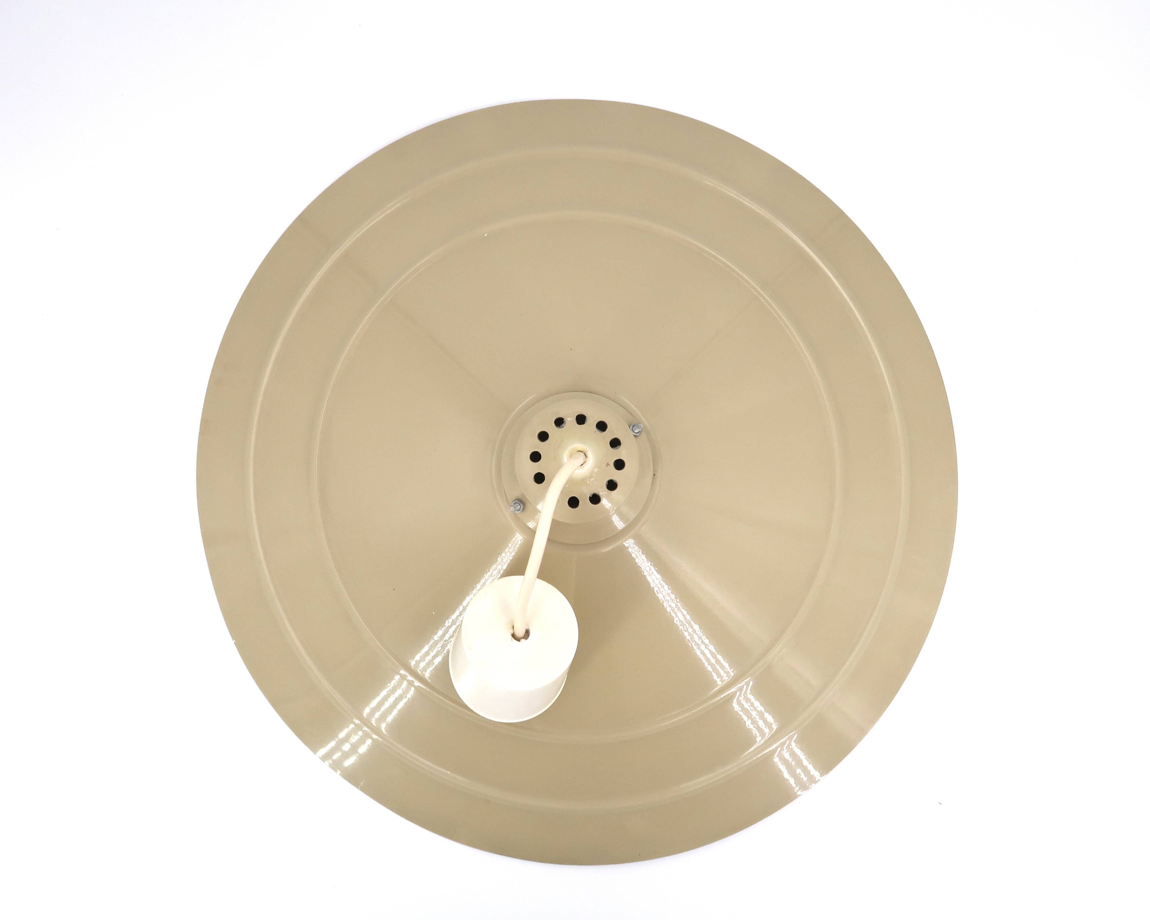 Beige khaki metal pendant light, 70s