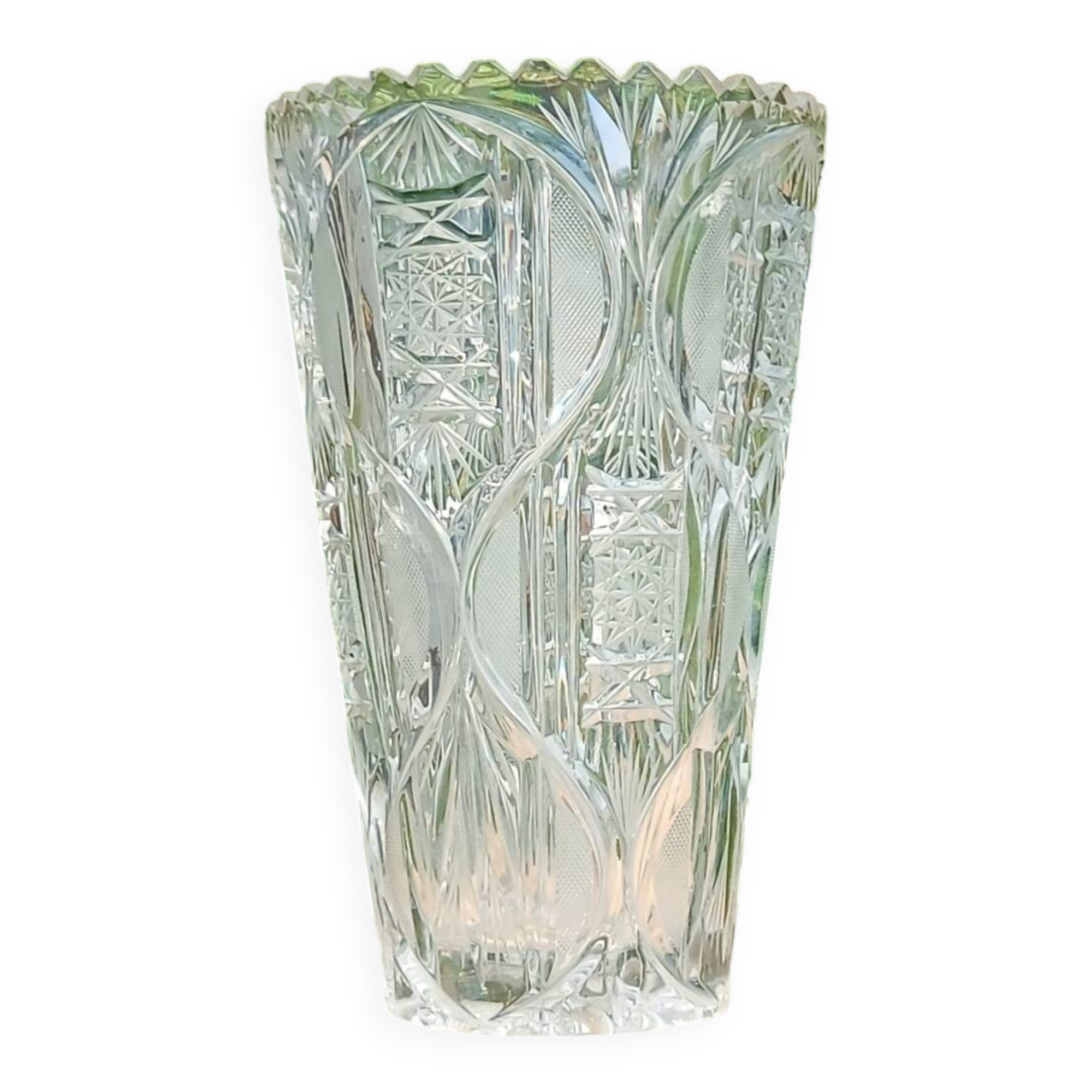 Cut glass vase in Art Deco style