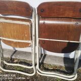 Pair of Bienaise model folding chairs from the Nelson brothers dating from the 1930s.