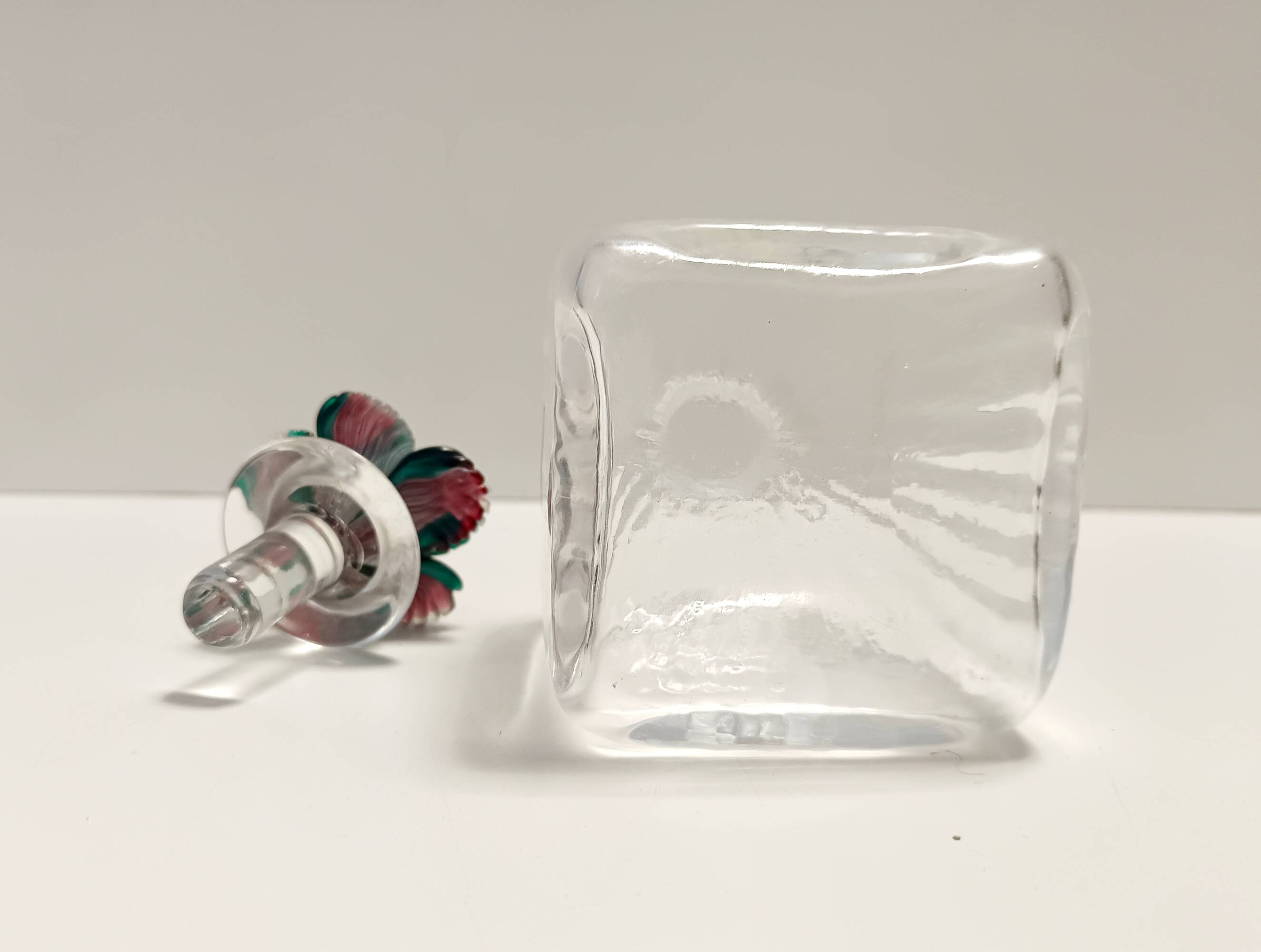 Transparent Murano Glass Decanter Bottle by Carlo Moretti, Italy