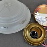 Engraved glass globe pendant lamp