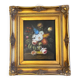Oil on panel: still life with flowers