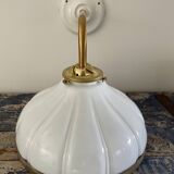 White Art Deco wall lamp electrified to nine