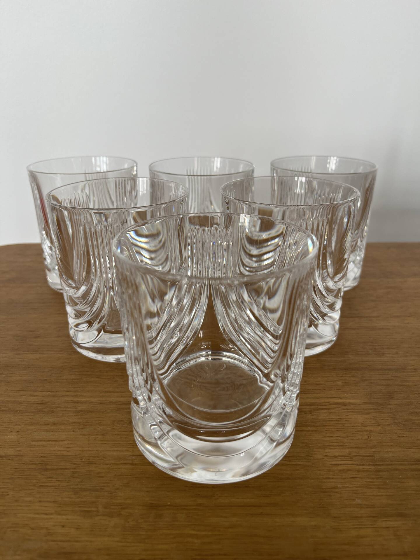 Set of 6 vintage crystal whisky glasses from Royal Cristal Rock.