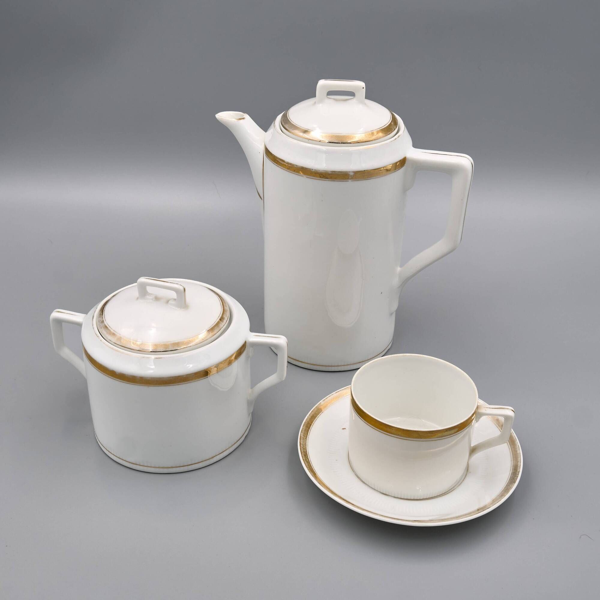 Art Déco Porcelain Coffee Set „Modern”, Porzellanfabrik Merkelsgrün