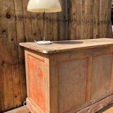 Patinated raw wood countertop