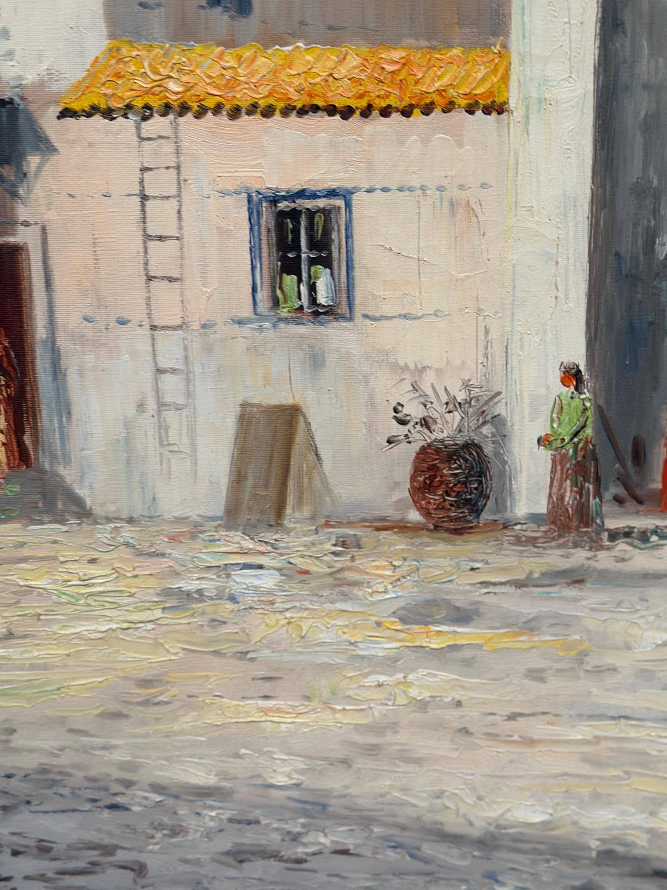 Swedish Oil on Canvas – “Southern Street” by J. Erix