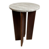 Table d’appoint bois et marbre