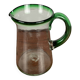 Vintage blown glass jug, green border