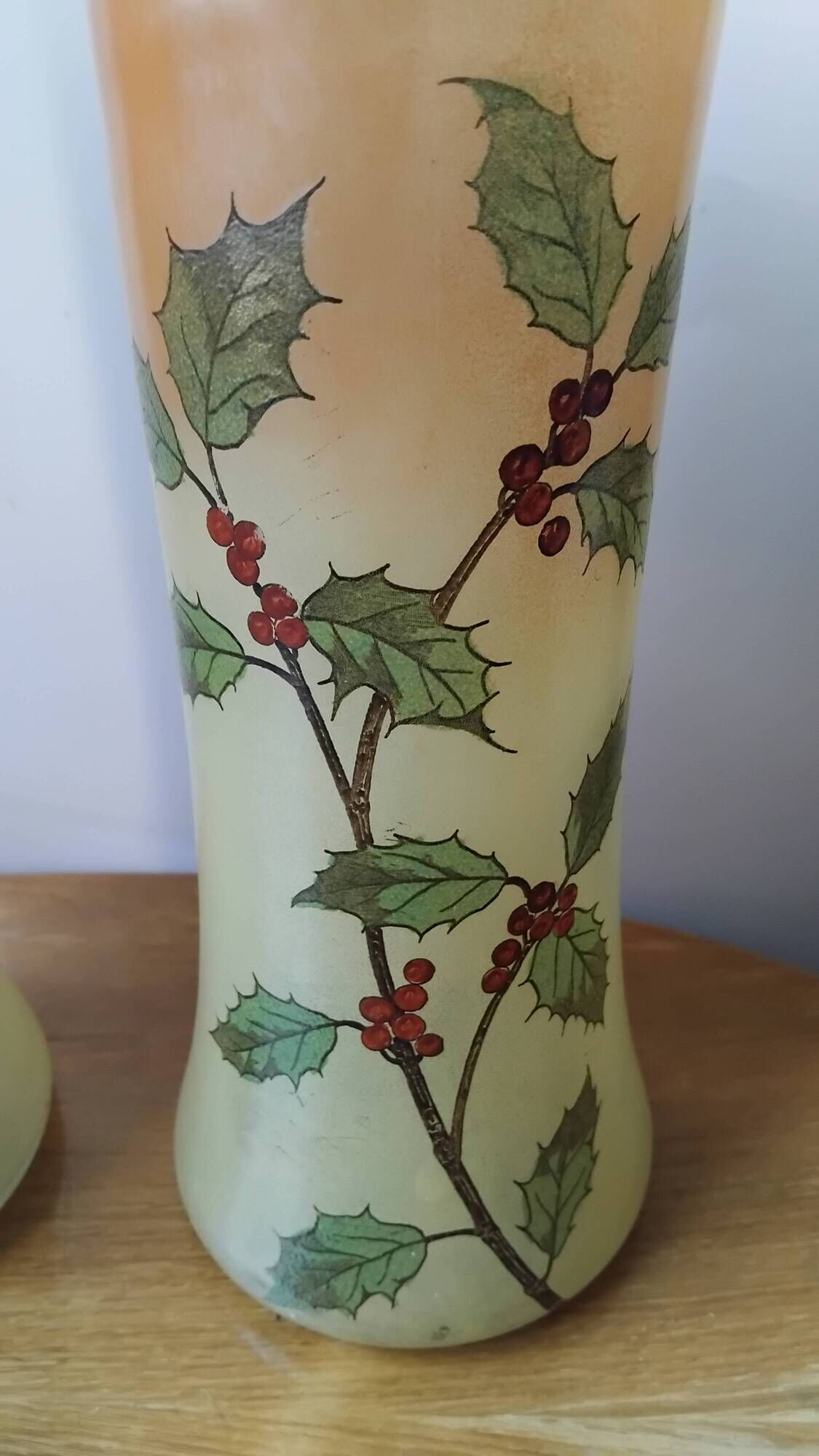 Pair of Legras vases Holly Decoration Art Nouveau