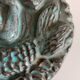 Green-blue enameled ceramic (stoneware) candy box with mermaid decoration, mid-20th century