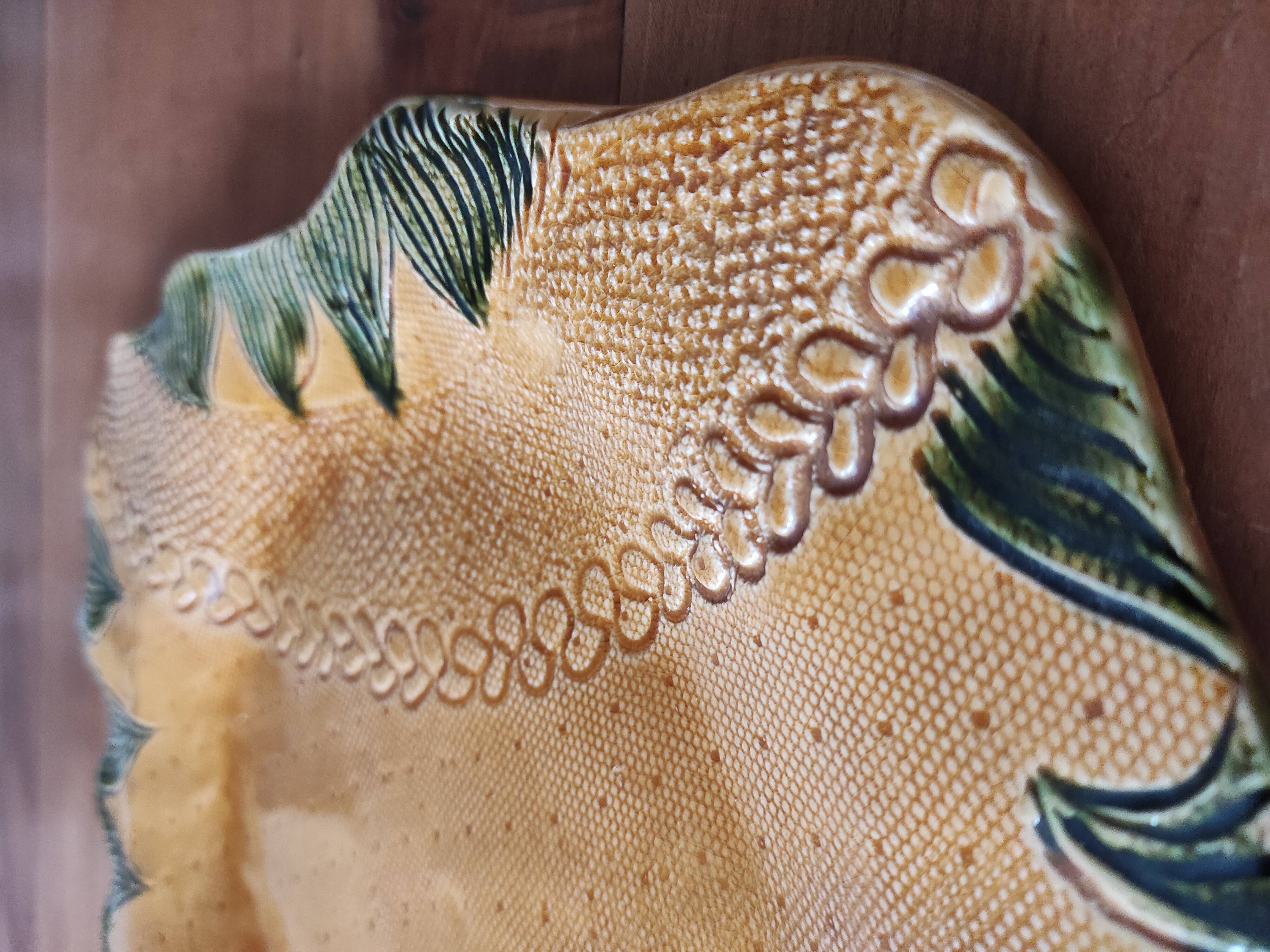 Glazed earthenware dish signed Annette Boyer