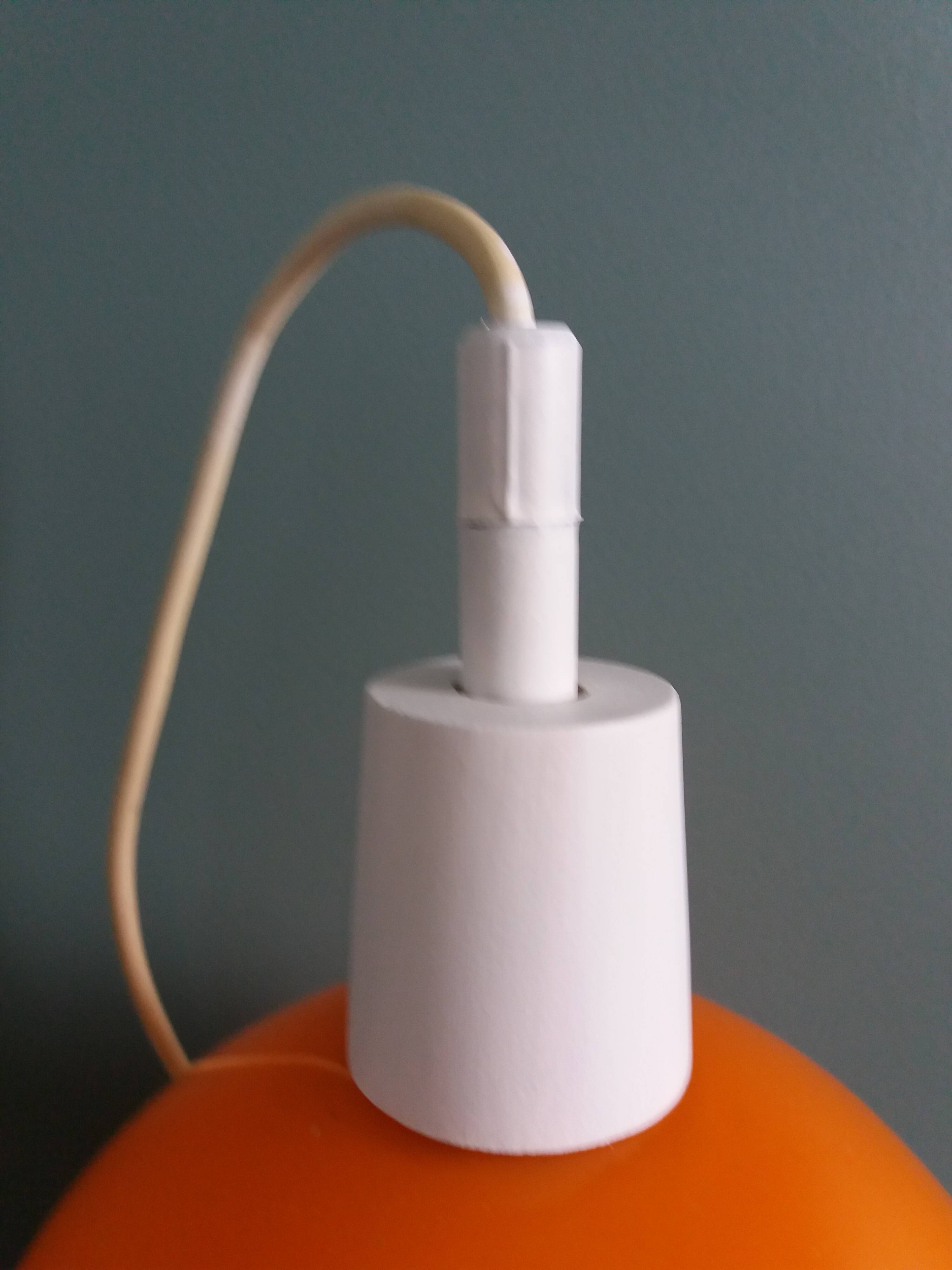 70s space age orange glass globe ball pendant light