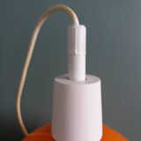 70s space age orange glass globe ball pendant light