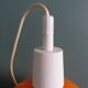 70s space age orange glass globe ball pendant light