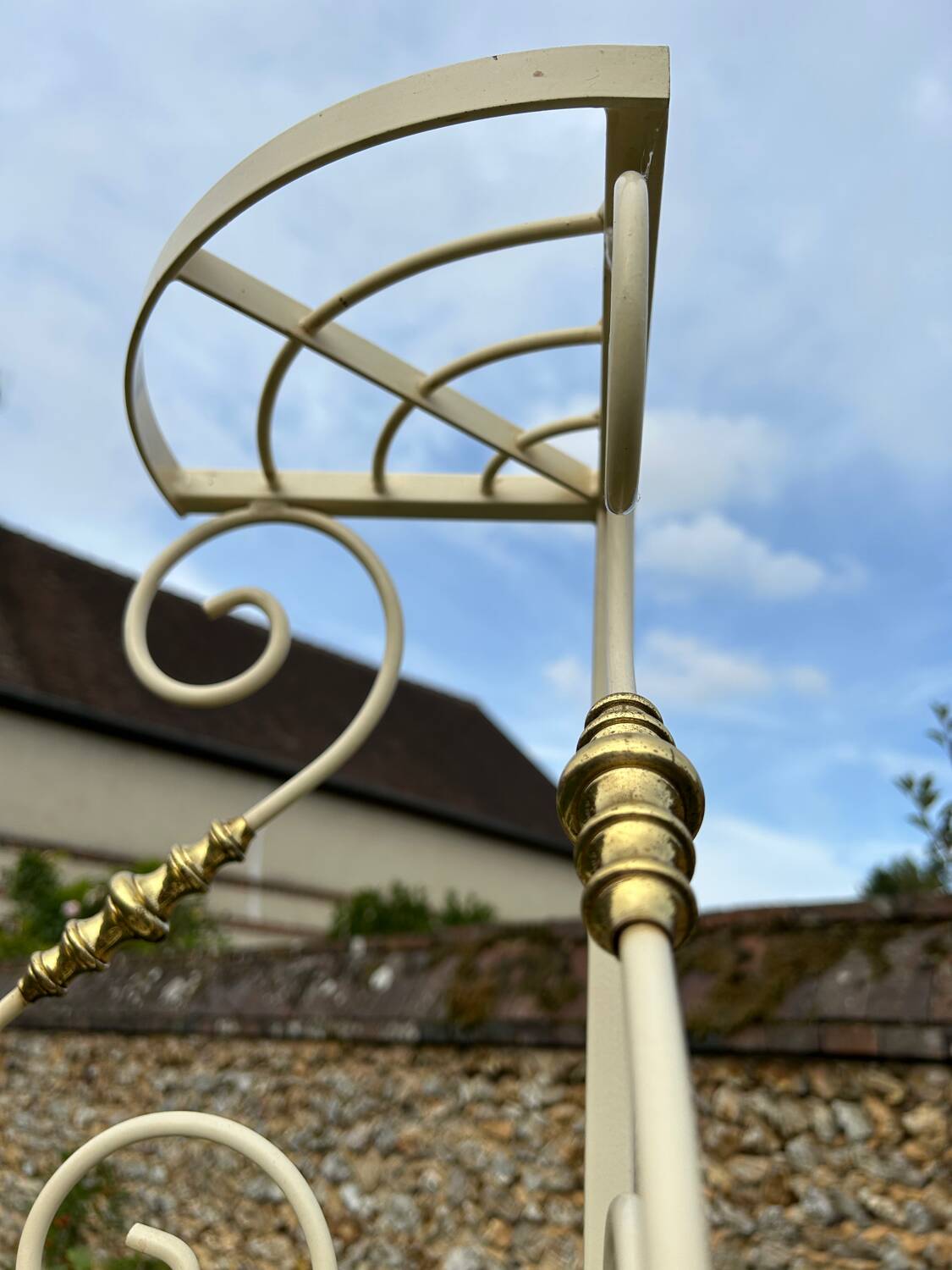 Vintage bakery-style corner shelf