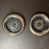 Set of 2 Ashtrays / empty pockets / coasters in Crystal and Silver