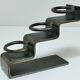 Sculptural candle holder patinated steel design 80s