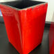 Pair of vintage cube-shaped ceramic plant pots