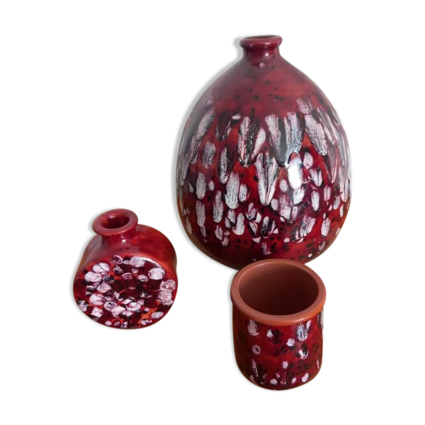 Collection Trio "Rouges de Vallauris" – Marius GIUGE – Design 1960