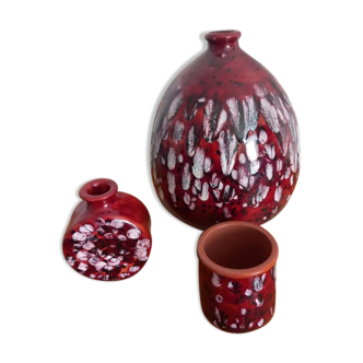 Collection Trio "Rouges de Vallauris" – Marius GIUGE – Design 1960