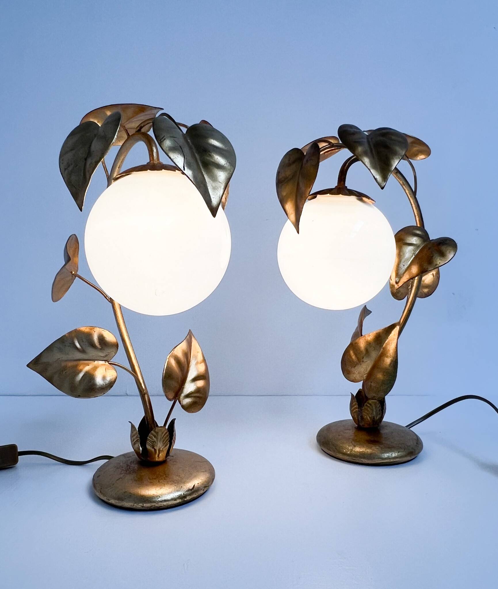 Ensemble de 2 lampes de table florentines d'Italie, années 1960
