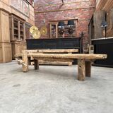 Old 19th century workbench transformed into a bench