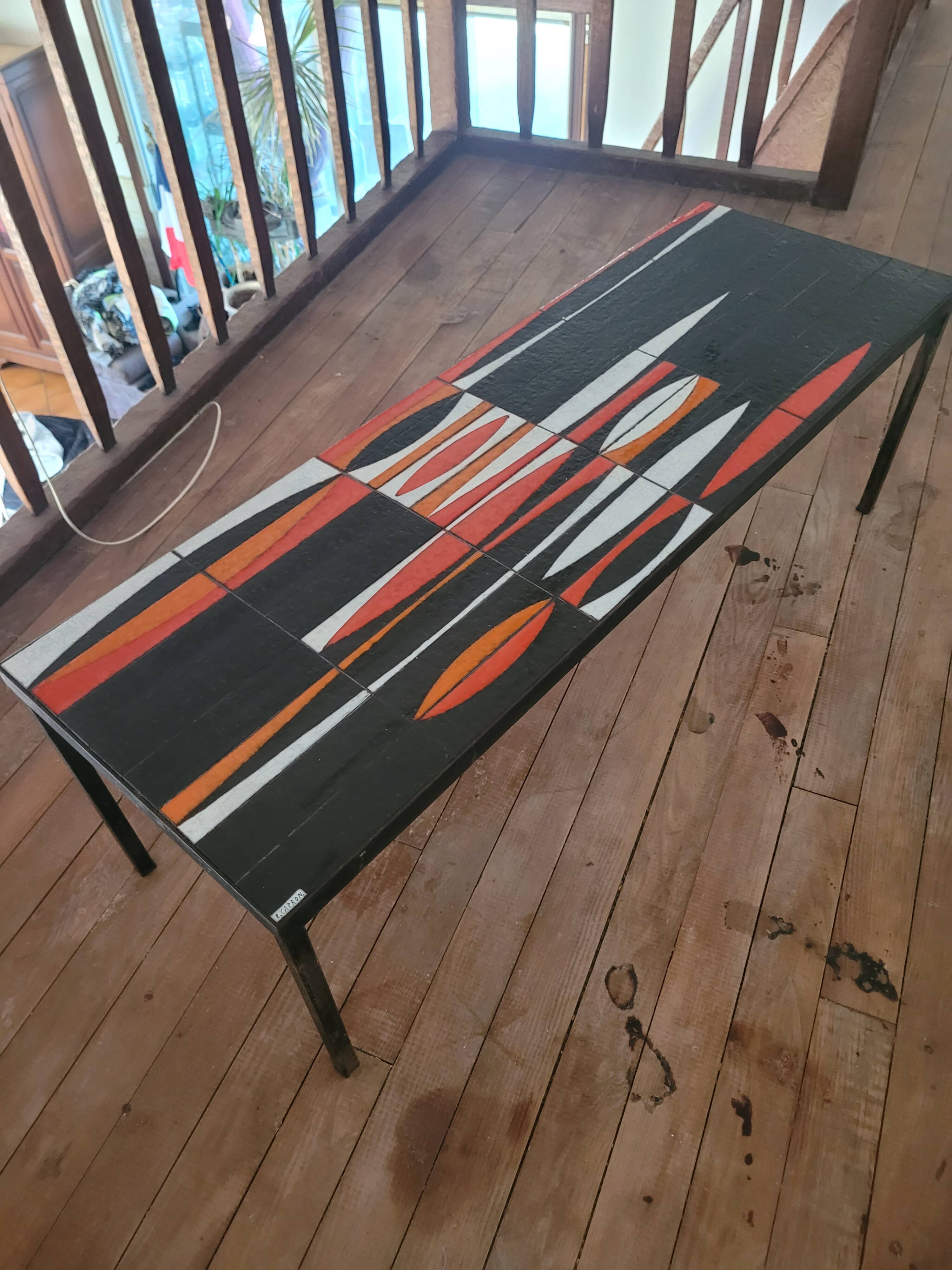 Table basse Roger Capron – modèle Navette – céramique – années 1960