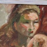 Mid-20th century original oil on canvas – nude woman