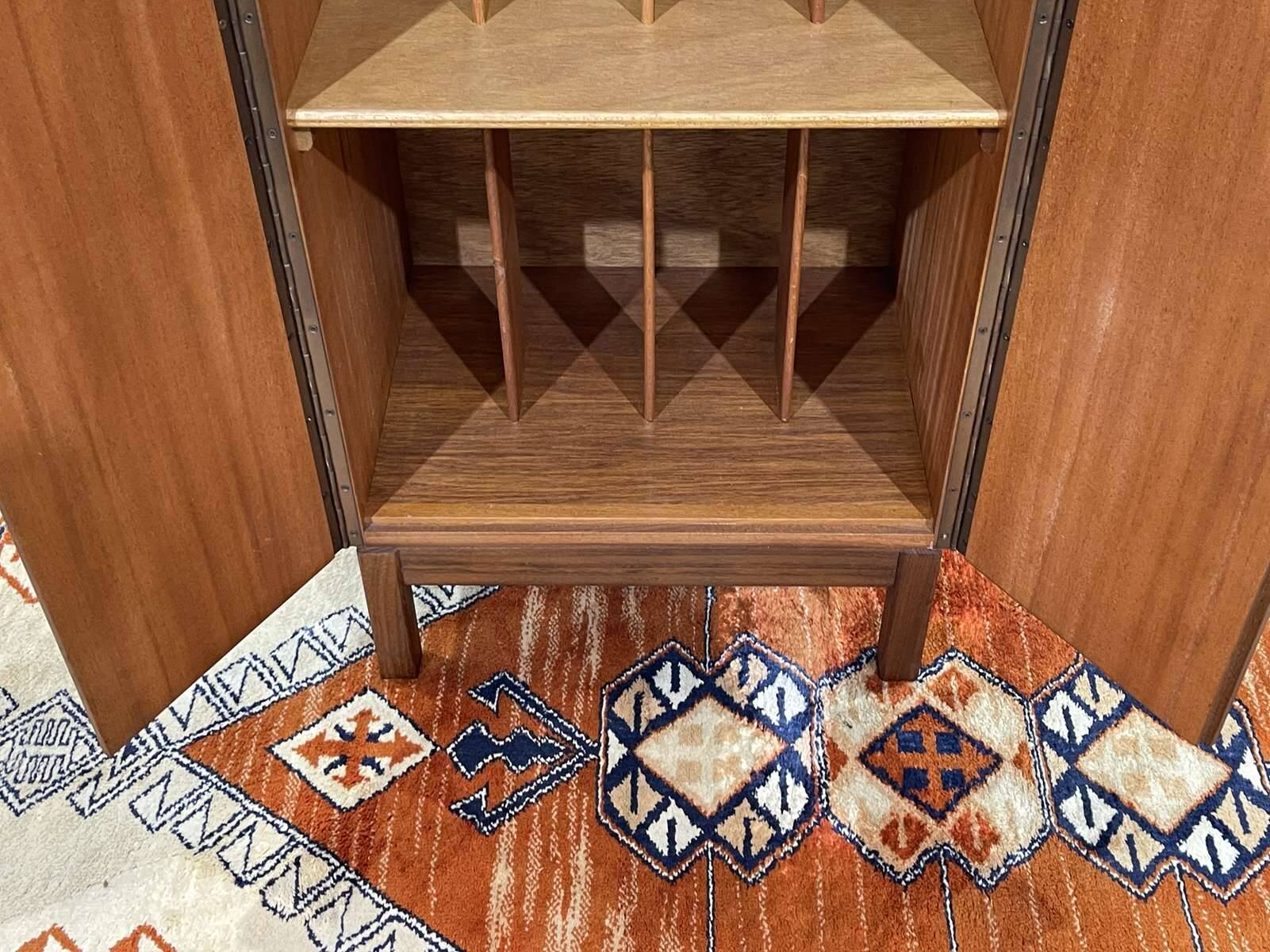English teak vinyl record cabinet from the 70s