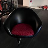 Pair of armchairs Egg 1960 skai black