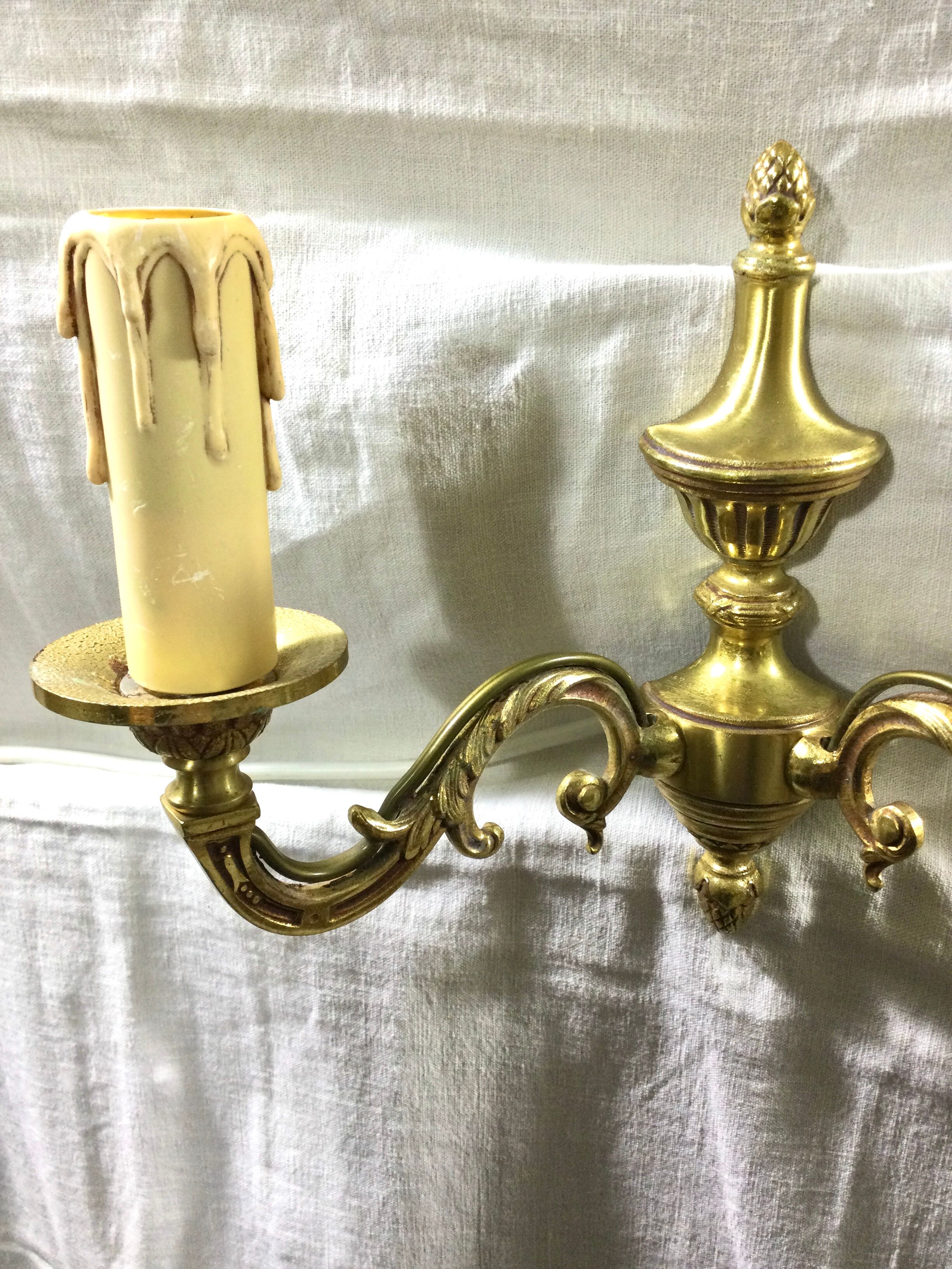 Pair of sconces 2 lights louis XVI style