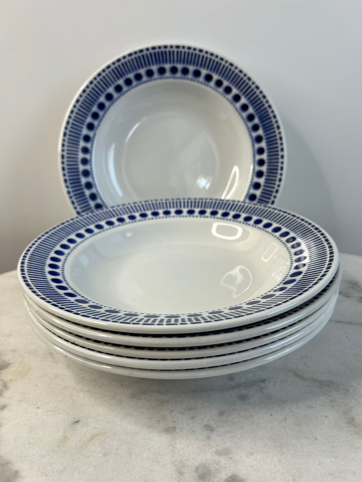 Set of 6 deep plates Sarreguemines Béatrice collection