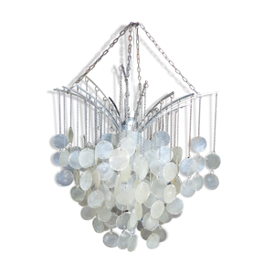 Lustre chromé et pampilles