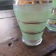 Trio de vases rétro – verre granité vert & doré (années 50/60)