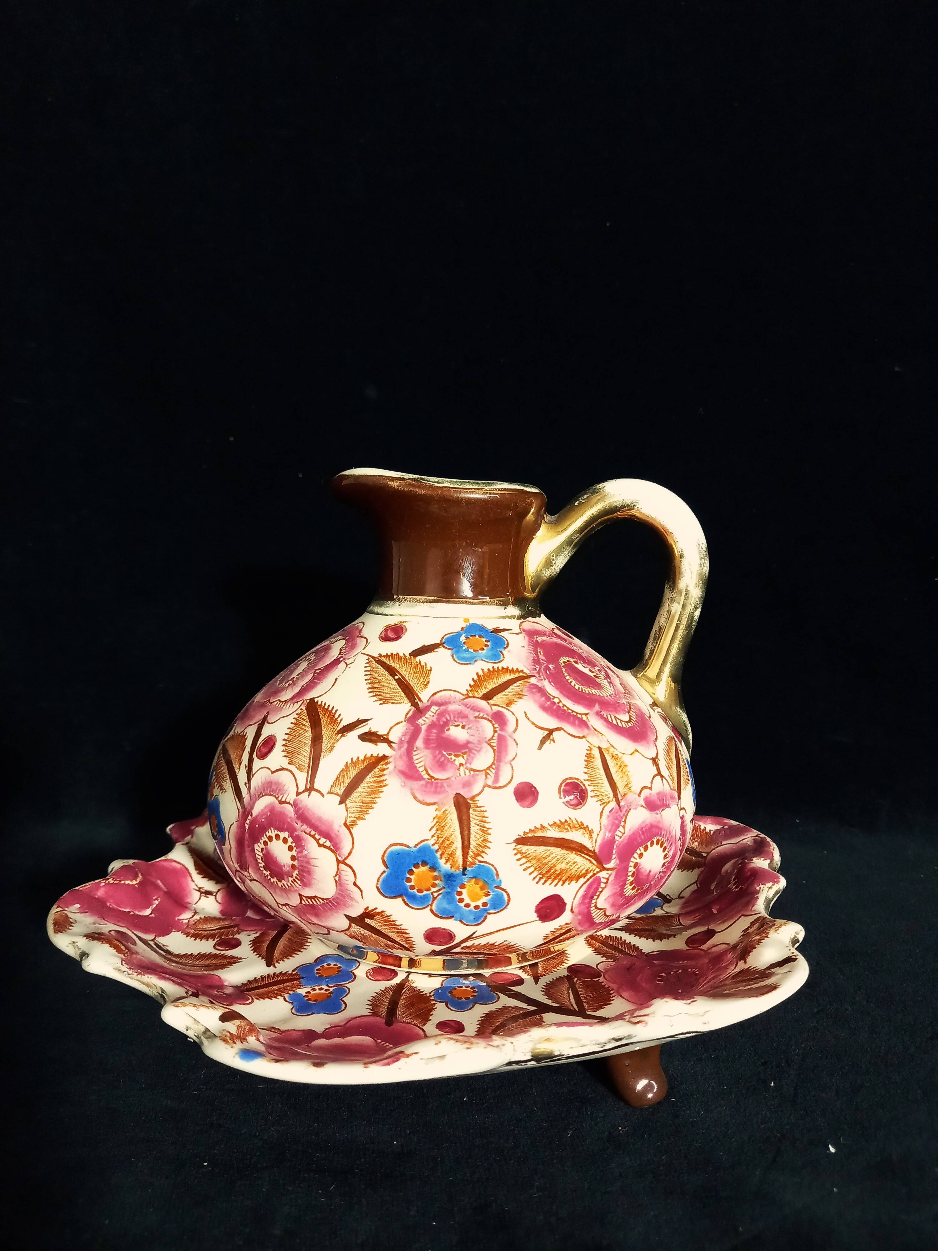 Art Deco Boch Ceramic Jug and Plate (by R. Chevalier)
