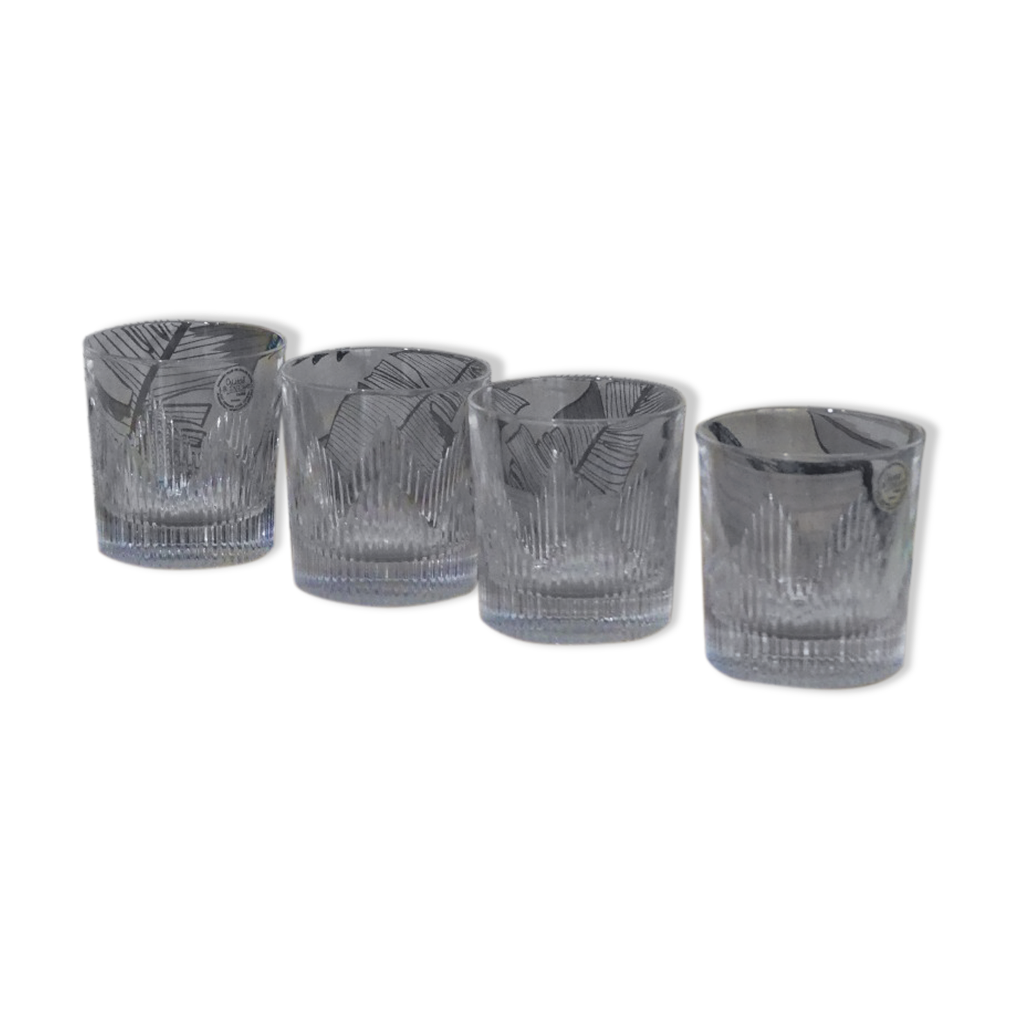 Four G. Durand crystal whiskey glasses