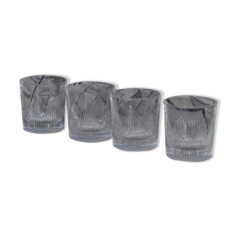 Quatre verres à whisky en cristal G. Durand
