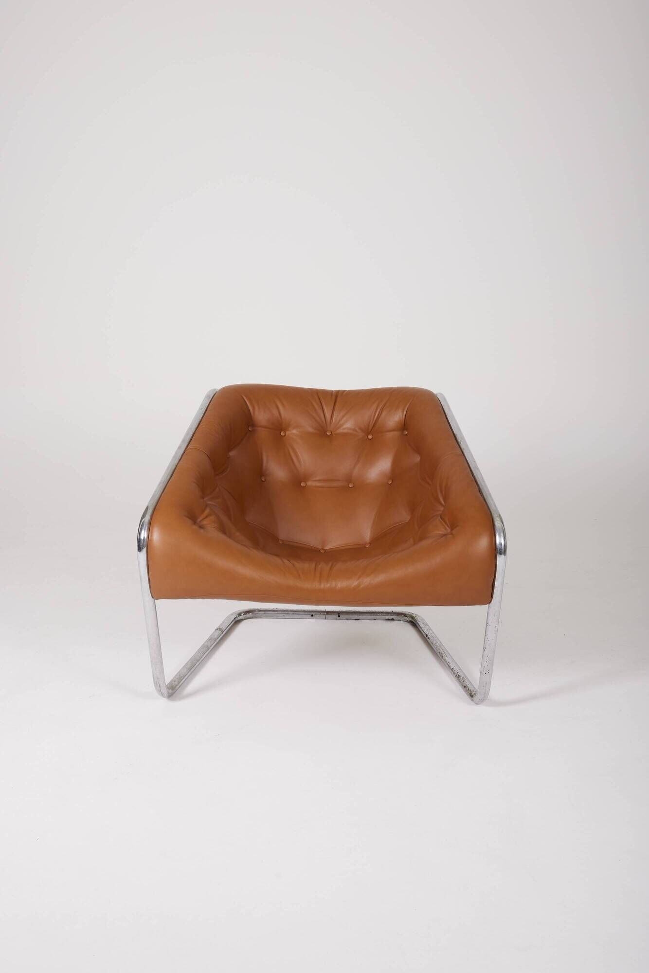Fauteuil en cuir "Boxer" Kwok Hoi Chan pour Steiner, 1970s