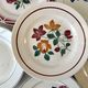 Set of 6 flat plates mismatched Digoin Sarreguemines, Terre de Fer and HBCF 30s