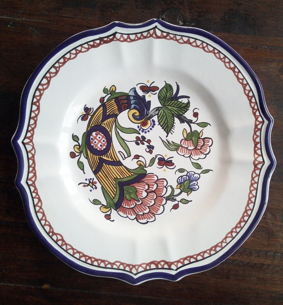 Collection plate Vieux Rouen signed handmade
