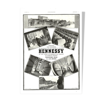 Affiche vintage années 30 Cognac Hennessy
