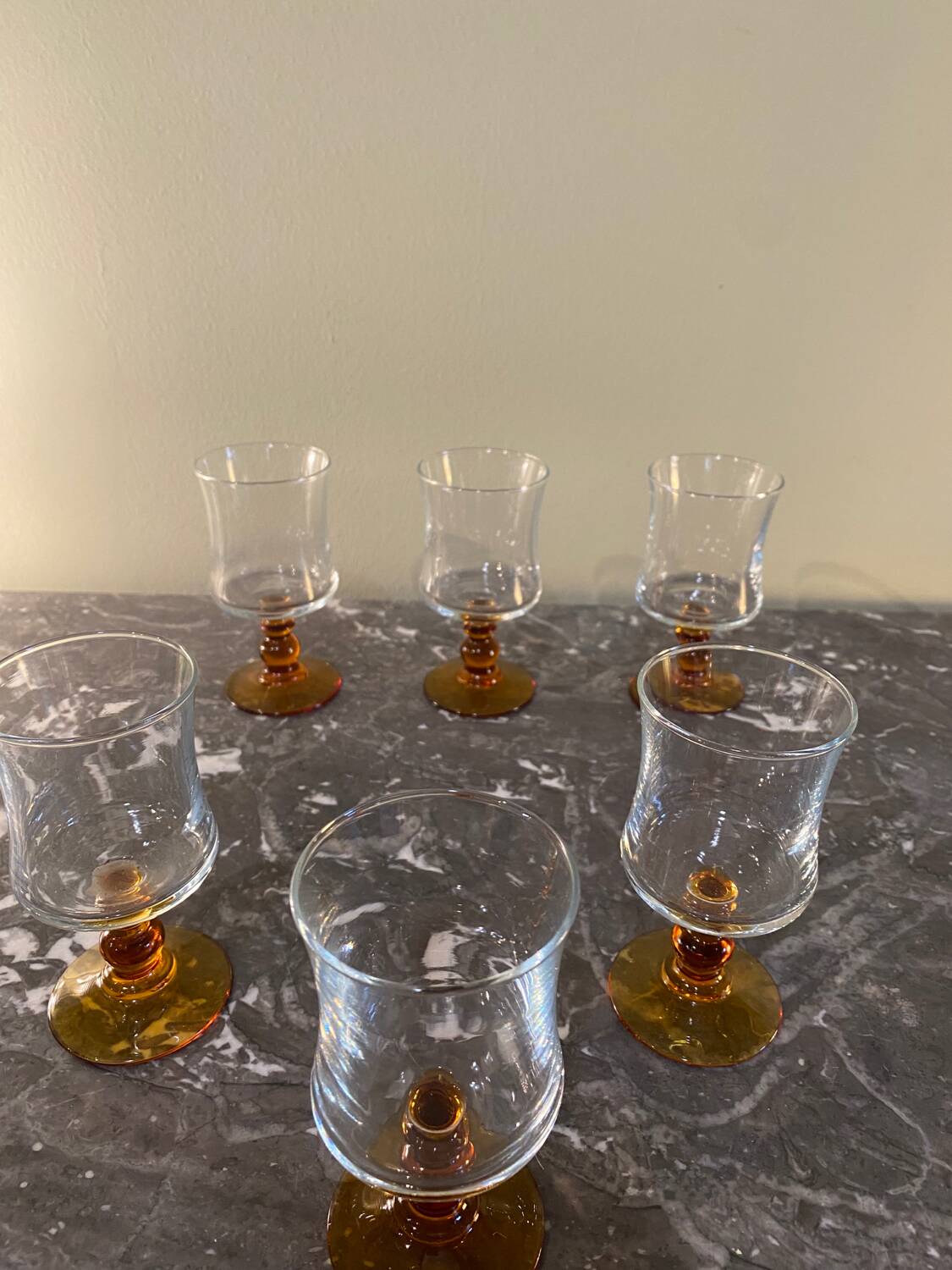 Amber ball-shaped glass base