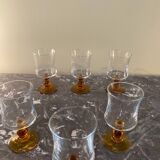 Verre pied boule ambrée