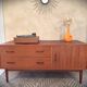 Low Scandinavian enfilade in teak, late 1960s.