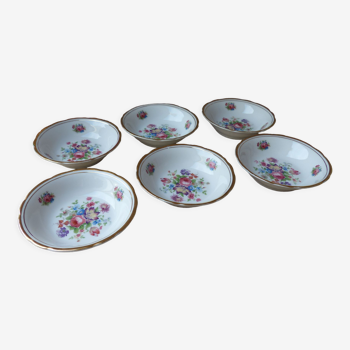 Set of 6 cups with vintage porcelain flower pattern
